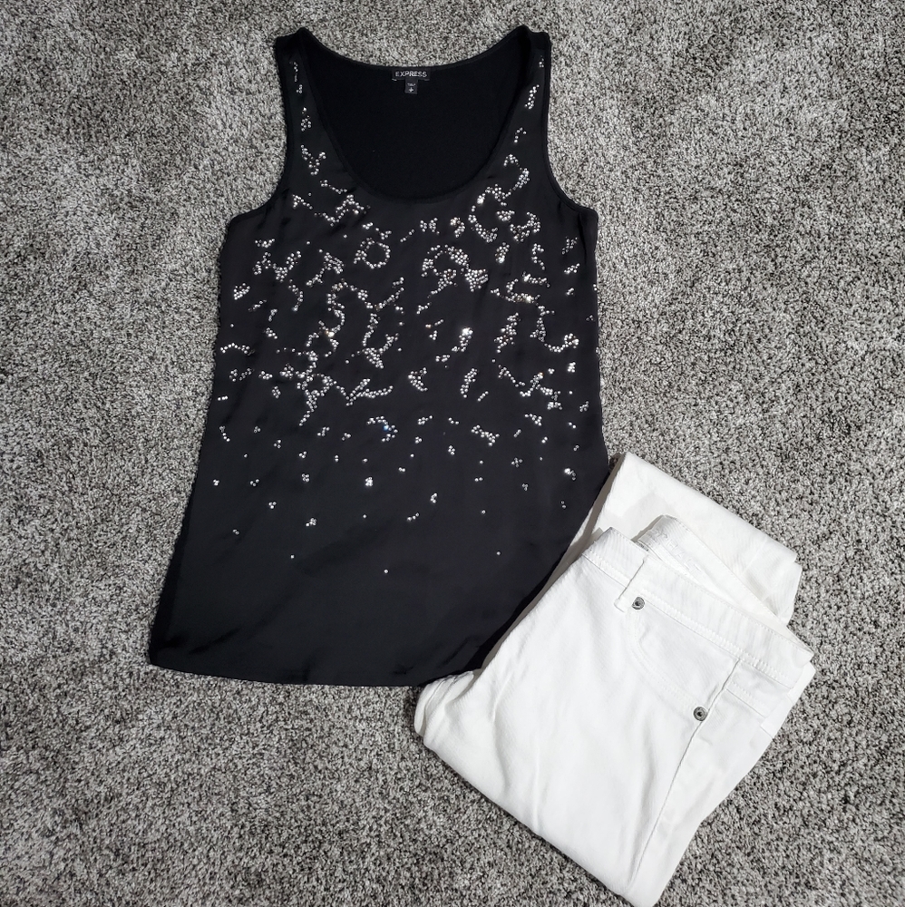 Express rhinestone tank